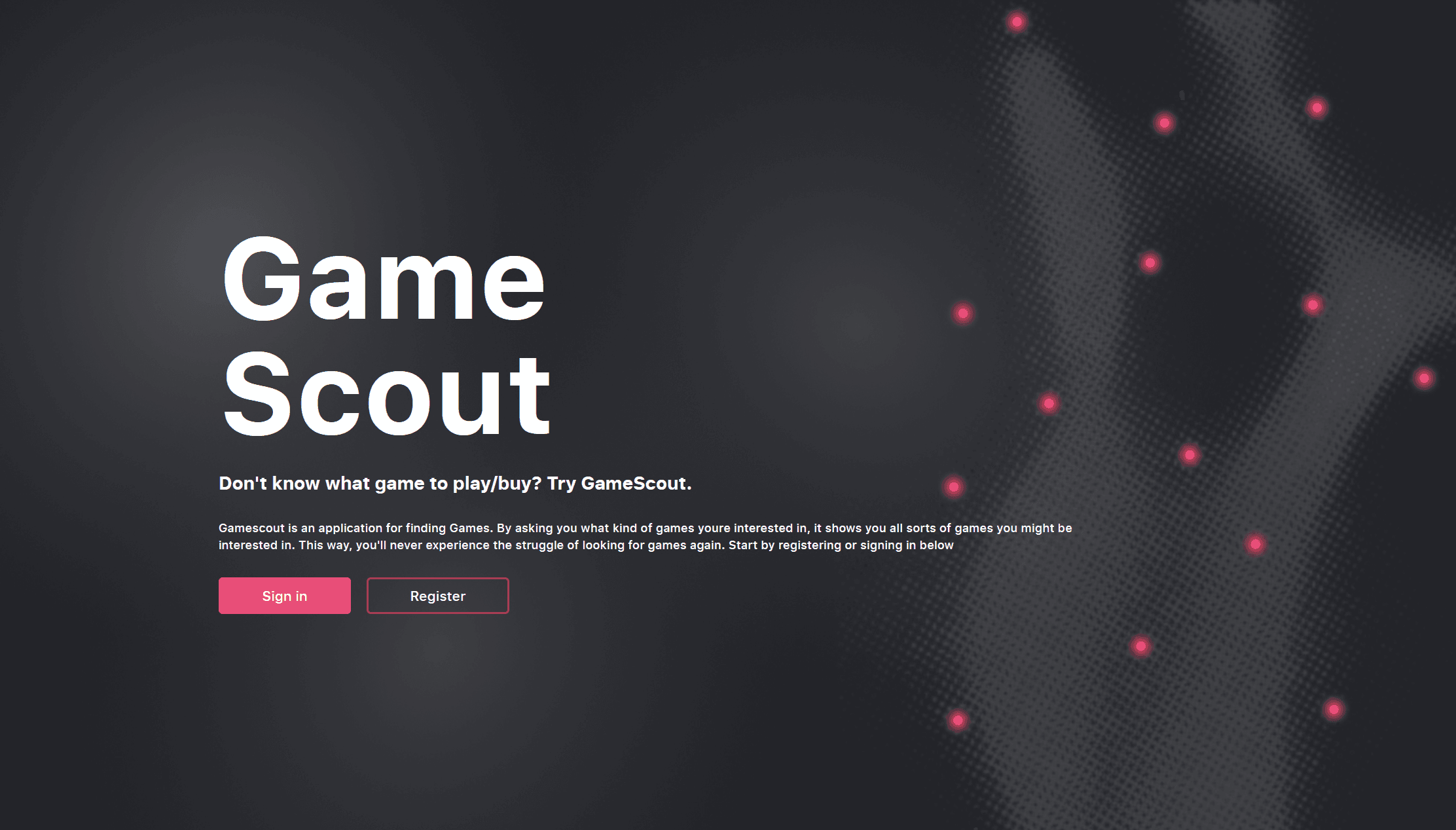 Splash / onboarding screen