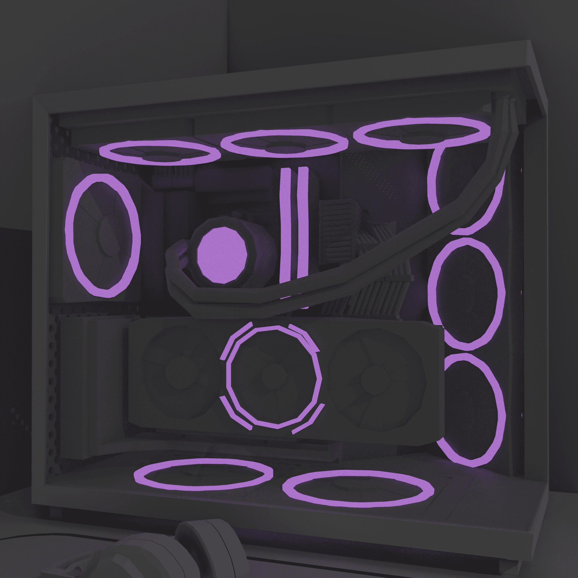 Custom PC build render