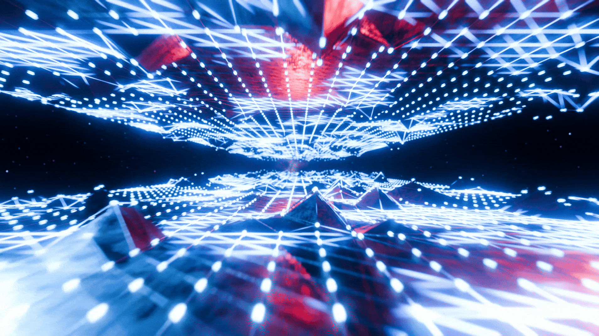 Retro neon landscape animation